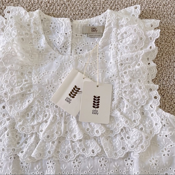 orla kiely Embroidery Anglaise Sleeveless Top - Picture 2 of 12